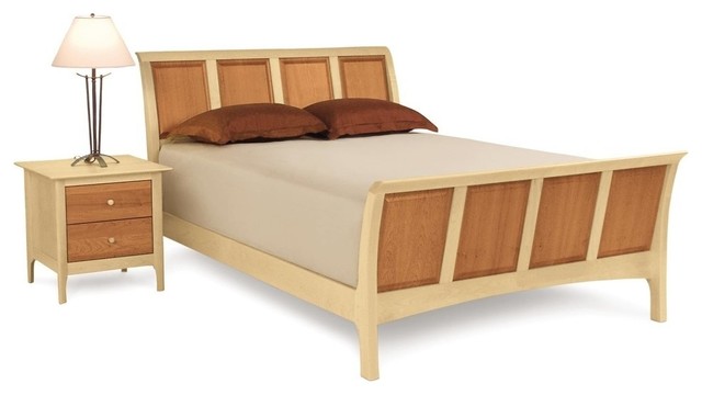 Copeland Sarah 45In Sleigh Bed With High Footboard, Cherry/Maple, King