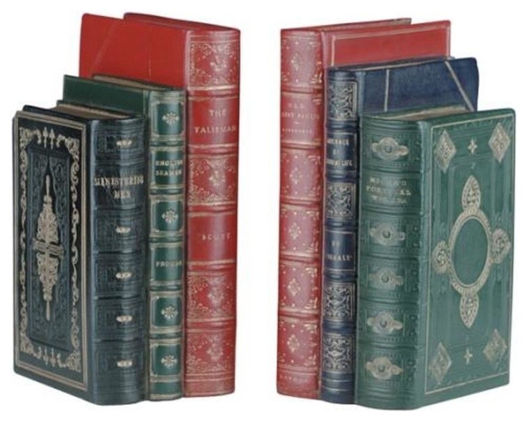 Bookends Antique Book Large Hand Painted OK Casting USA Made