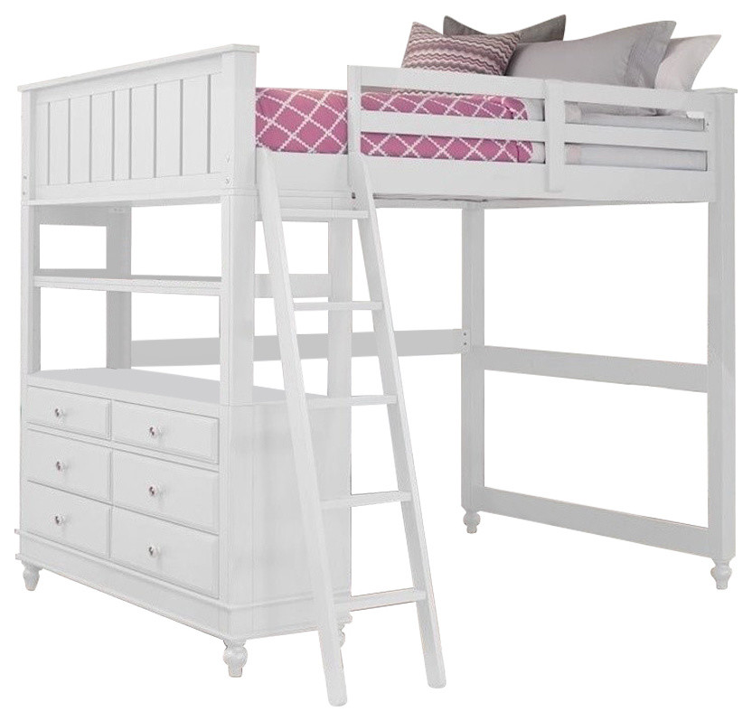 Rosebery Kids Full Loft Bed In White Traditional Loft Beds