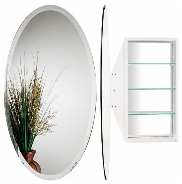 oval bathroom mirror with medicine cabinet