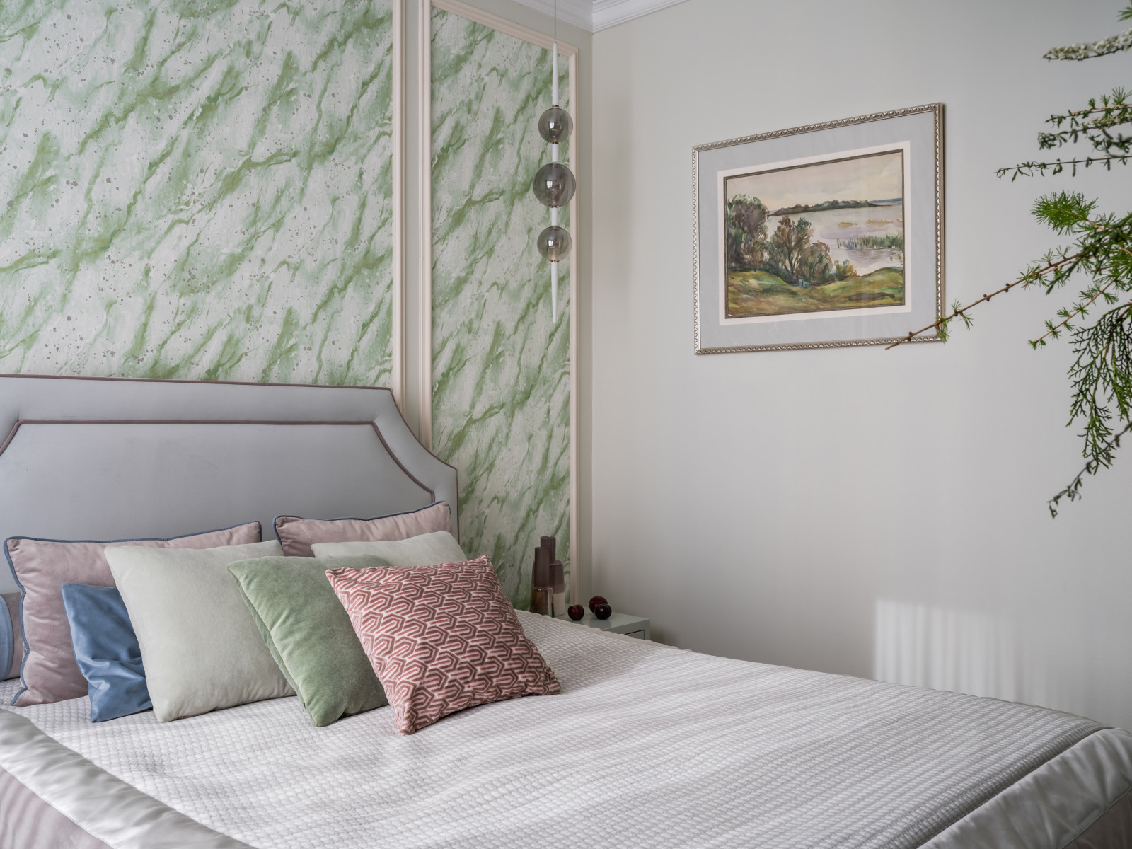 Детали спальни квартиры  в ЖК "Испанские кварталы"