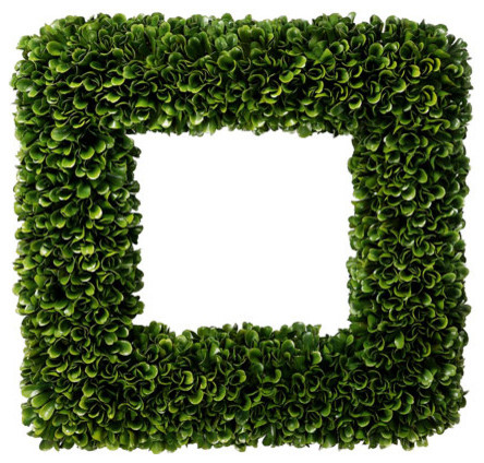 Faux Boxwood Square Wreath 14 X14 Contemporary Wreaths And Garlands By Fantastic Decor Llc Houzz