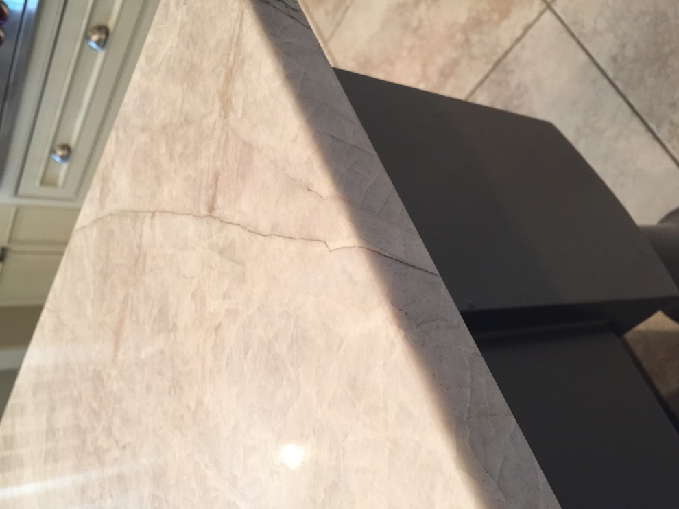 Crack in new quartzite countertop