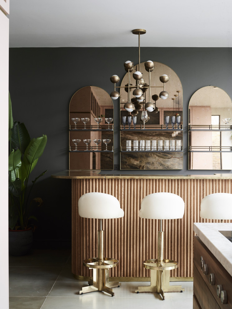 This is an example of a scandinavian home bar in London.