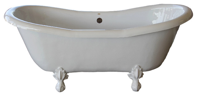 Dutchess 68 Double Slipper White Clawfoot Tub With Feet Dutchess 68 Double Slipper White Clawfoot Tub With Feet
