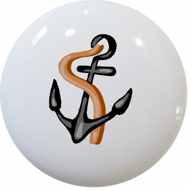 SKULL ANCHOR SHIP NAUTICAL HOME DECOR CERAMIC KITCHEN KNOB DRAWER CABINET PULL