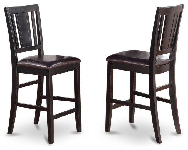 Set of 2 BUS-BLK-LC Buckland Counter Height Chair, Black Finish