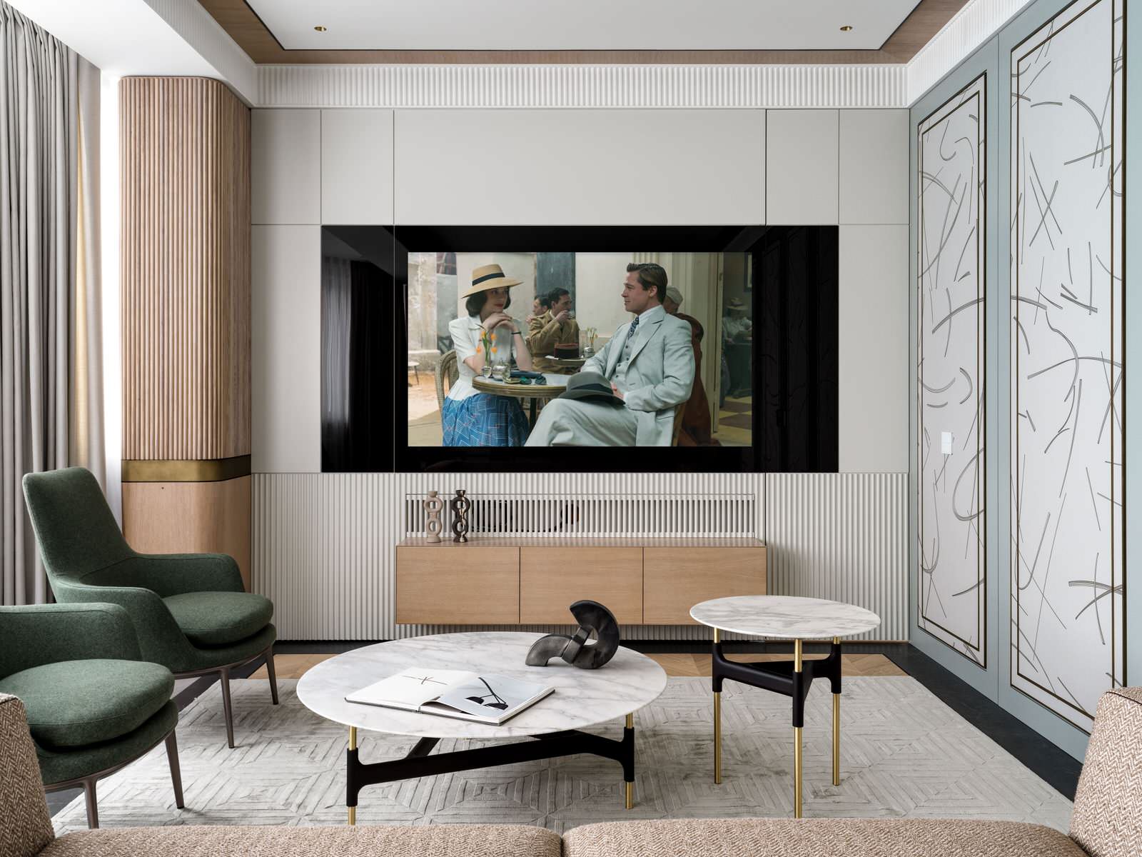 Встроенный телевизор со скрытой дверью