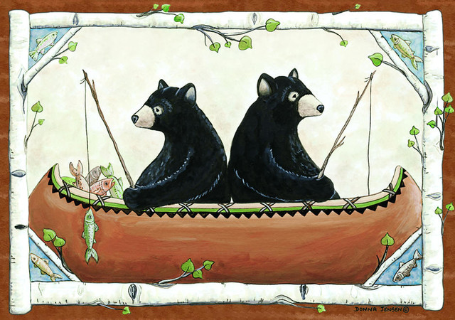 Bears in Canoe Rug