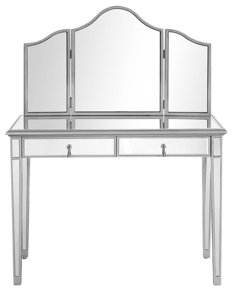 Elegant Contempo Vanity Table And Mirror Contemporary Bathroom