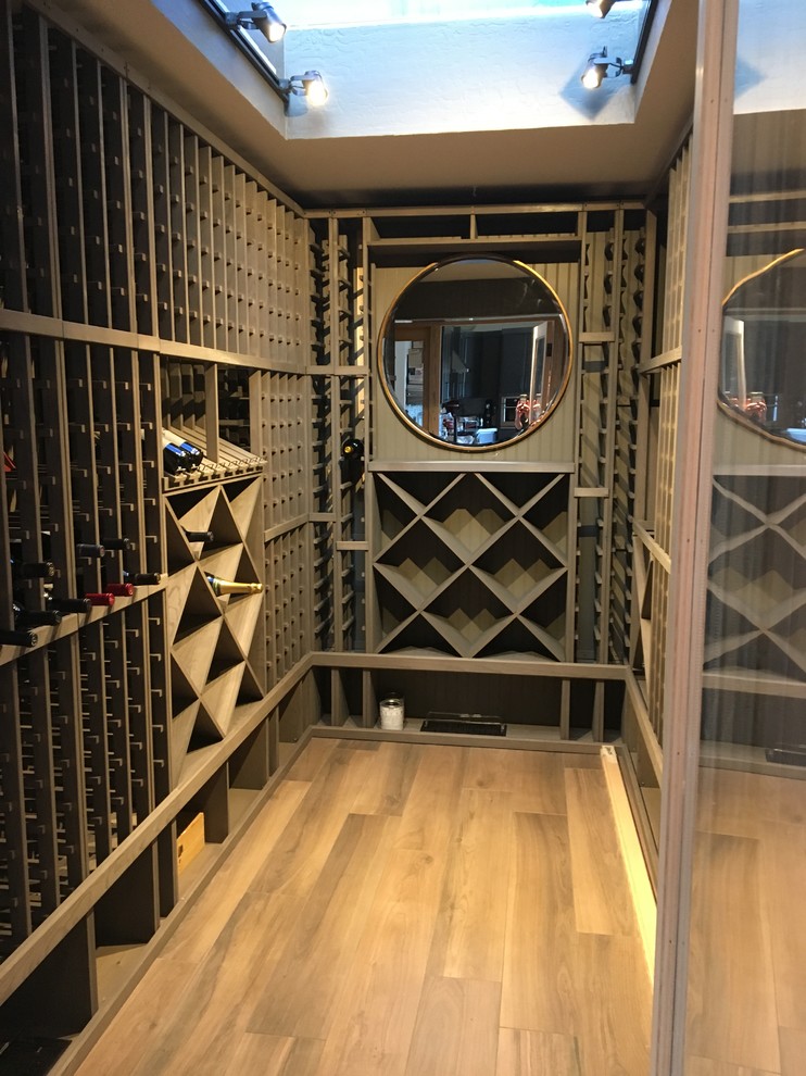 Photo of a small wine cellar in Salt Lake City with storage racks.