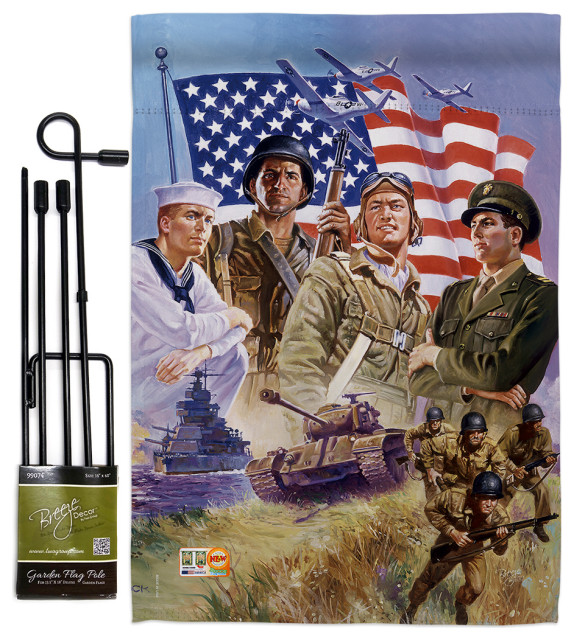 The Armed Forces Americana Patriotic Garden Flag Set
