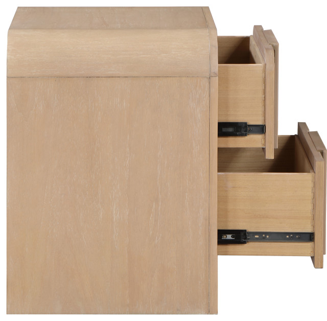 MERIDIAN FURNITURE Zayne Wood Veneer Nightstand - 22" W X 17" D X 24" H 842WHITENS | LEO Furniture A