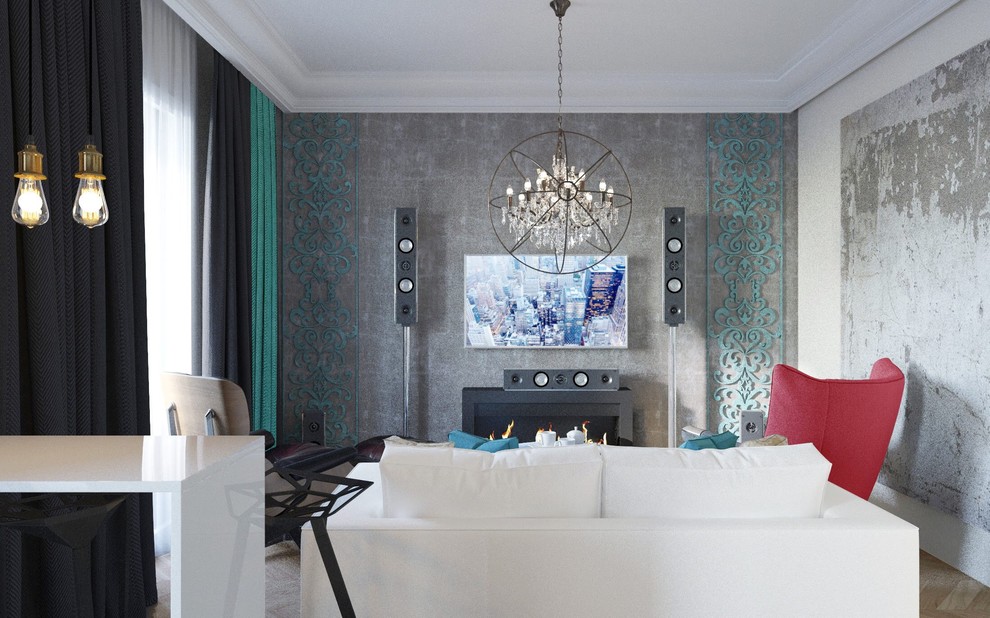 Гостиная в стиле лофт