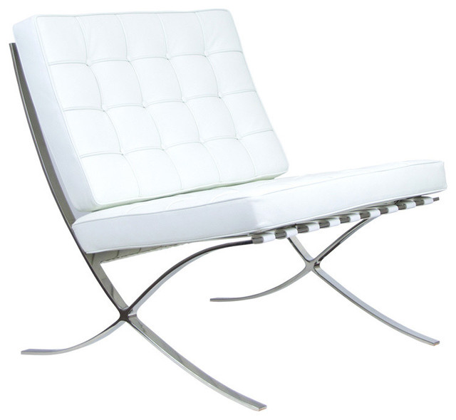 Barcelona Chair - Aniline Leather, White