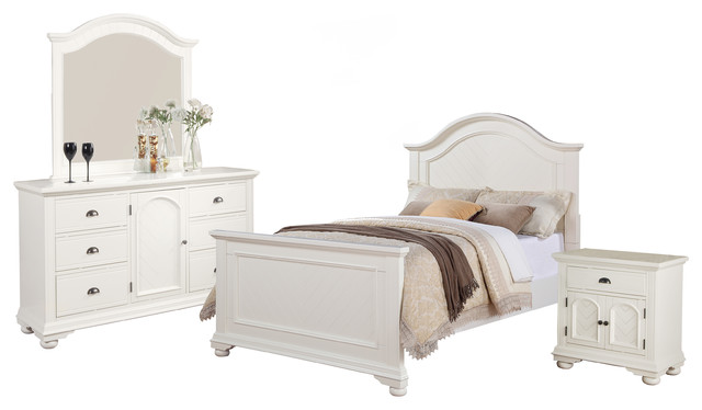Addison 4 Piece Bed Set Full White Addison 4 Piece Bed Set Full White