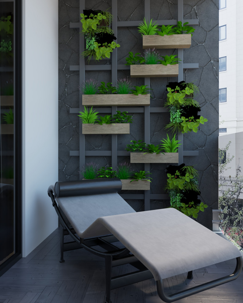 Contemporary terrace & balcony in Hyderabad.