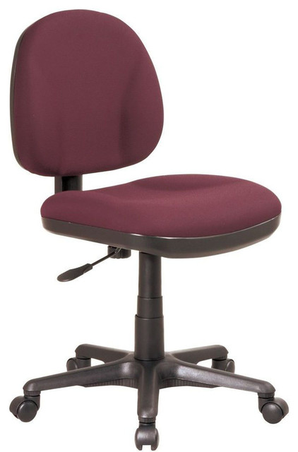 Sculptured Task Chair without Arms - Burgundy Fabric