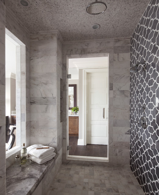 Luxury Stone Shower: Robeson Design transitional-bathroom