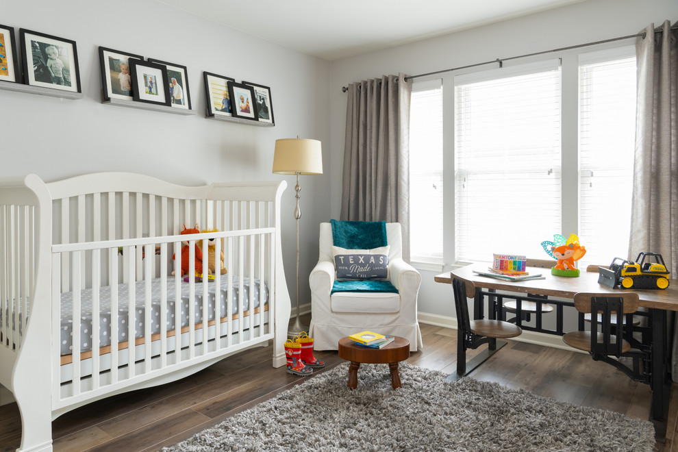 Design ideas for a transitional nursery in Houston.
