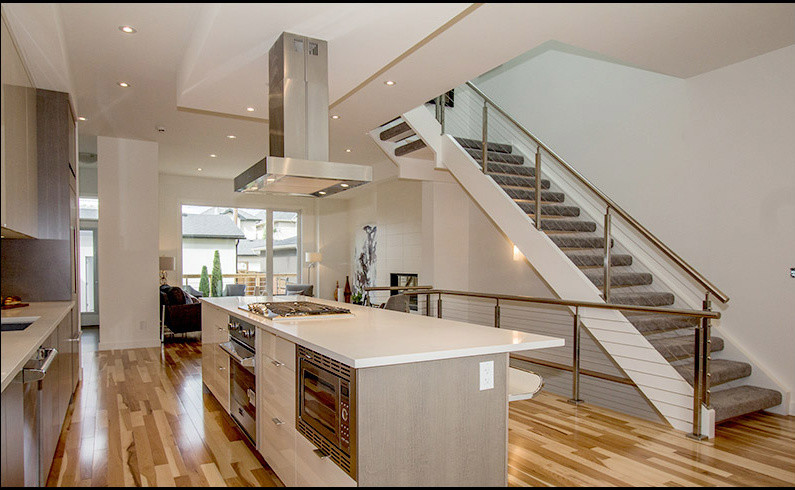Example of a trendy kitchen design in Calgary