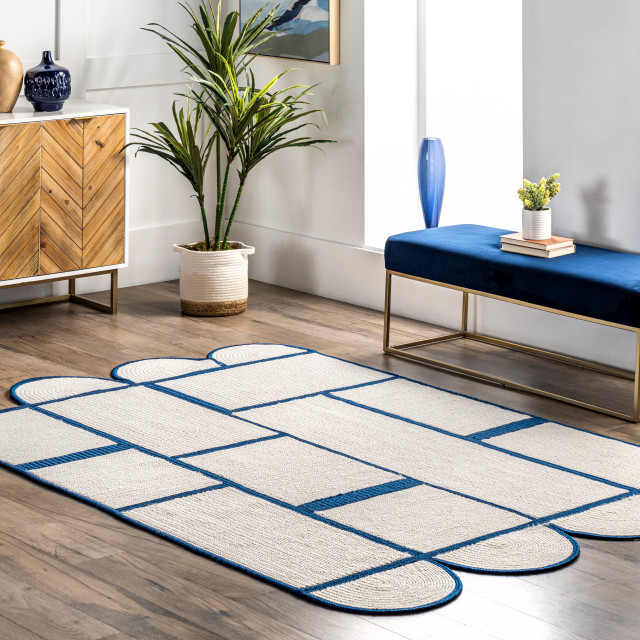 nuLOOM Jolynn Modern Braided Shapes Area Rug Modern Area Rugs by
