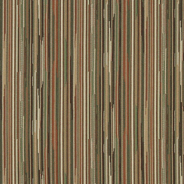 Ivory Green Orange Abstract Striped Contract Upholstery Fabric By The Yard Contemporary