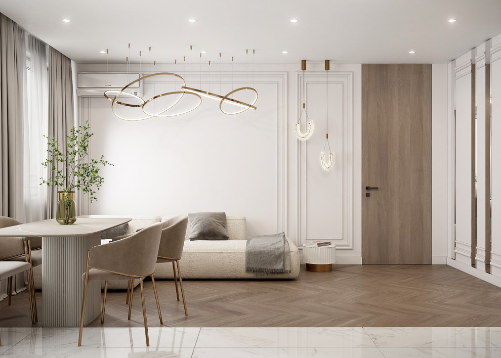 Современный светлый интерьер квартиры