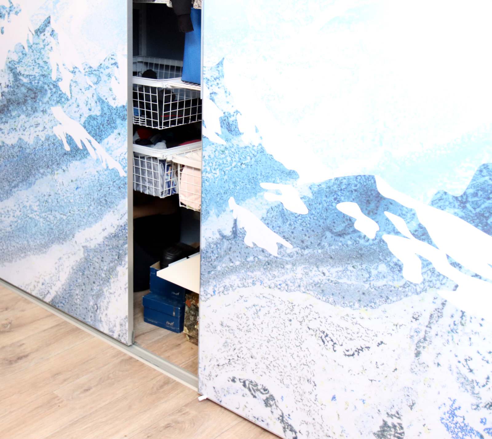 Текстильные двери-купе для встроенного шкафа 3,3х2,6м