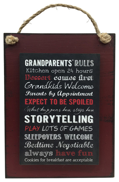 Sign 6"x8" Grandparents Rules Burg