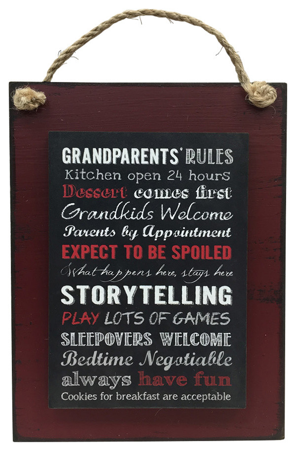 Sign 6"x8" Grandparents Rules Burg