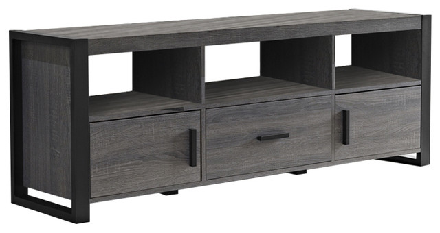 60 Angelo Home Tv Stand Charcoal Industrial Entertainment Centers And Tv Stands By Clickhere2shop