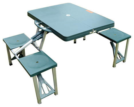 Outsunny Outdoor Portable Folding Picnic Table With Seats Green Outsunny Outdoor Portable Folding Picnic Table With Seats Green