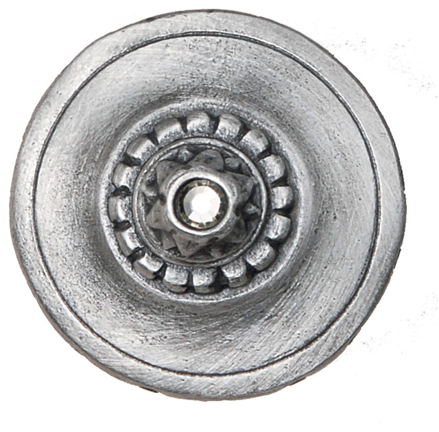Portobello Road Knob Crystal Antique Pewter, Dimensions 11/4
