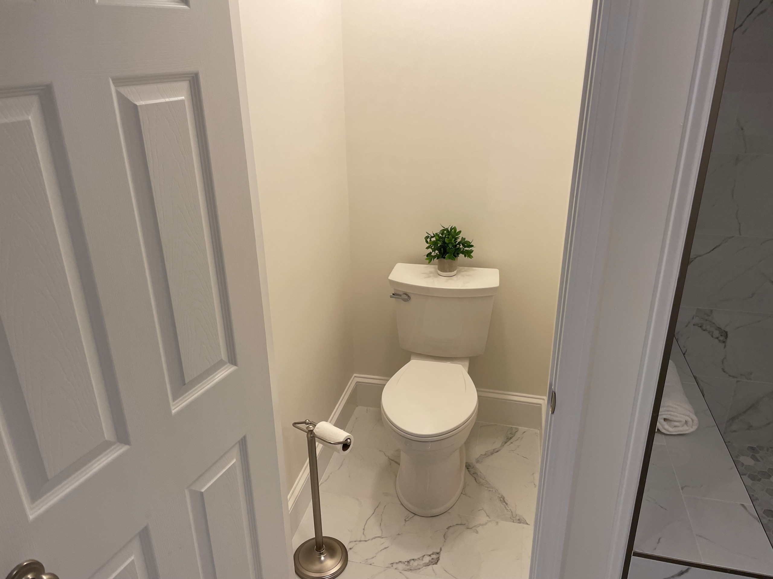 Inspiration for a modern powder room remodel in Atlanta
