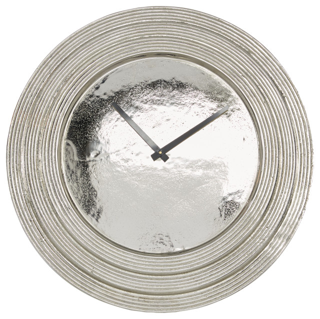 Glam Silver Aluminum Wall Clock 80862 Contemporary Wall Clocks by