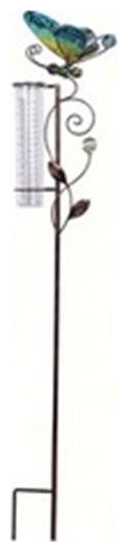 Sunset Vista Designs Purple Butterfly Rain Gauge Garden Stake - 46.5-Inch Colorful Metal Rain Measurement