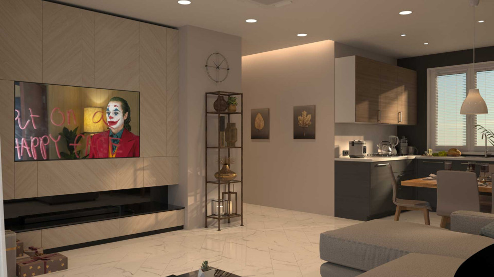 Кухня-столовая, гостинная