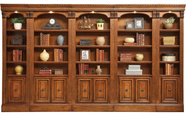 Parker House Huntington 5 Piece Library, Library Bookcase Wall Unit