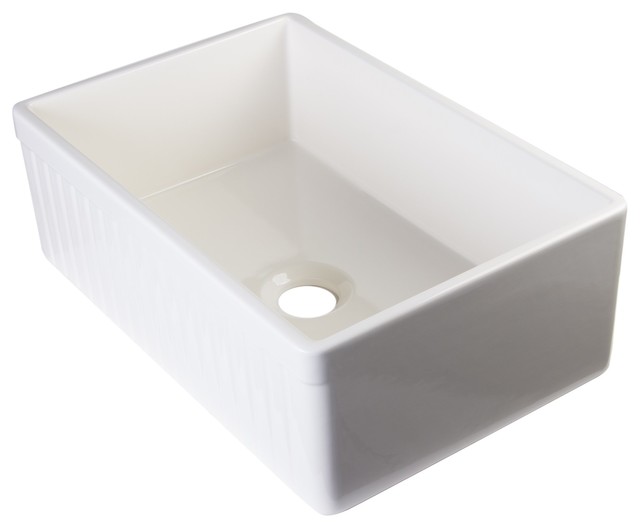 Biscuit 30 Fluted A Single Bowl Fireclay Farmhouse Kitchen Sink - 30 Single Bowl Farmhouse Sink Biscuit 30 Fluted A Single Bowl Fireclay Farmhouse Kitchen Sink - 30 Single Bowl Farmhouse Sink