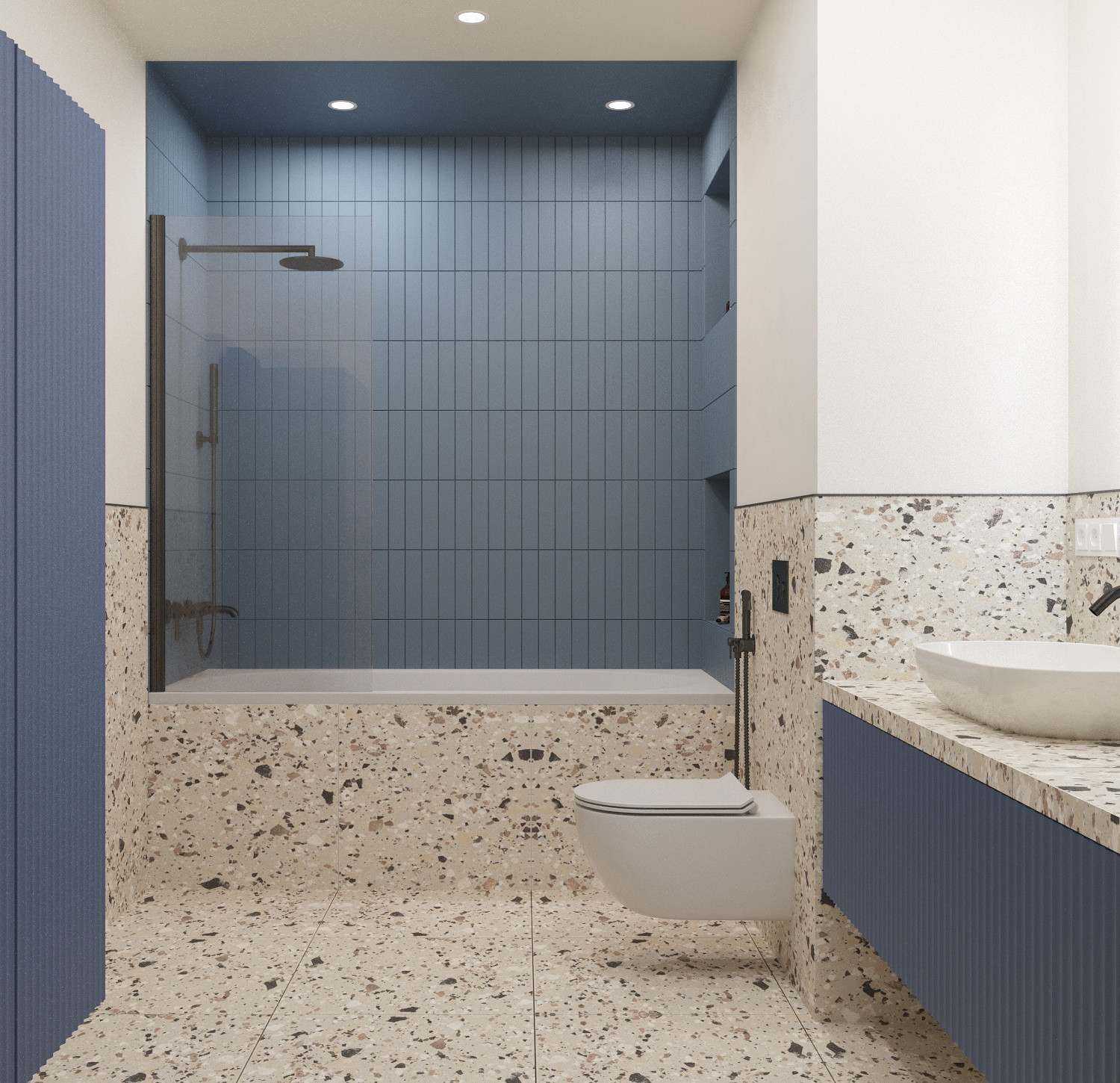 Современная  квартира в серо-белый тонах