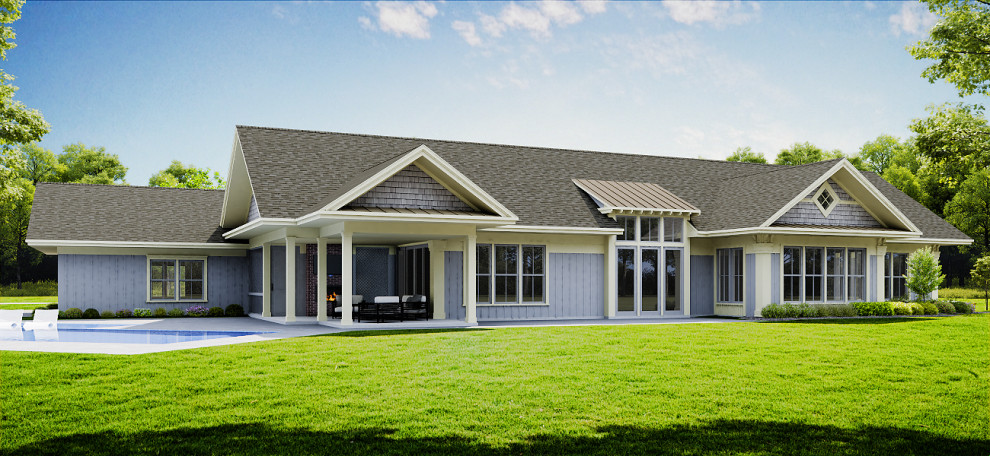 Proposed renovation to an existing home as viewed from the rear