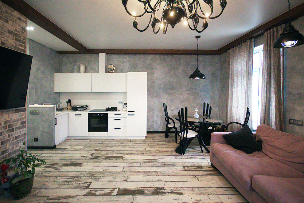 Вид на кухню и столовую