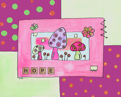 Hope with Pink, Ready To Hang Canvas Kid's Wall Decor, 24 X 30