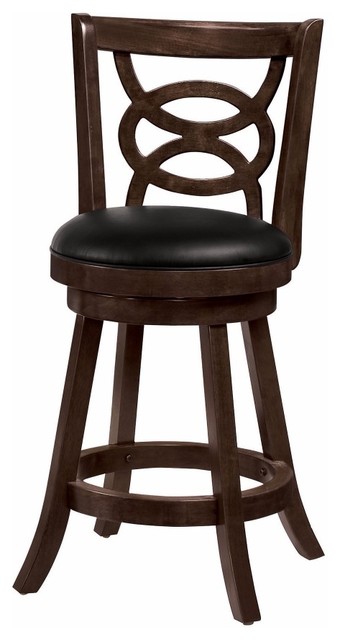 Comfortable Counter Height Stool Upholstered Seat Black And Brown