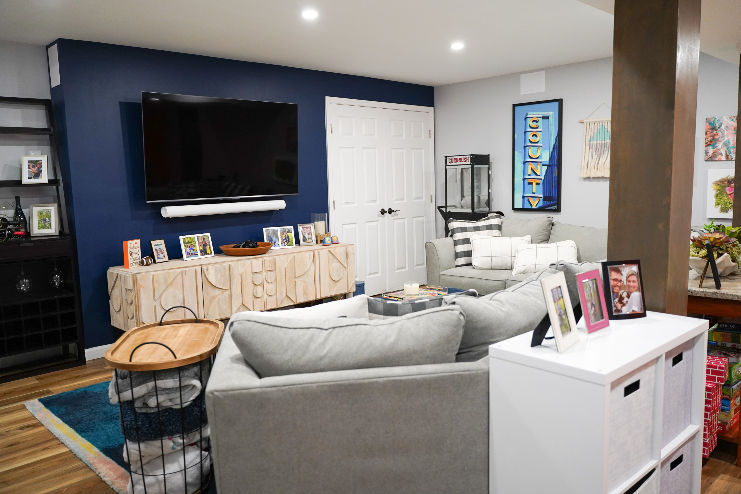 Family’s Colorful Renovated Basement Brings the Fun