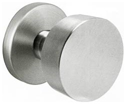 Emtek Cast Stainless Steel Round Door Knobset w/Disk Rosette