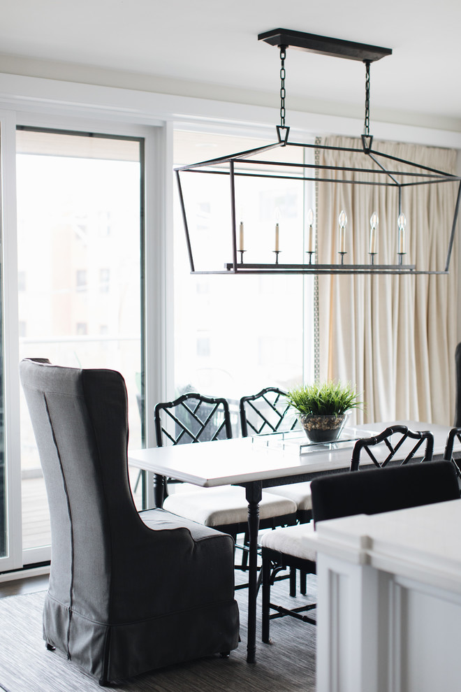 Transitional dining room photo in Chicago