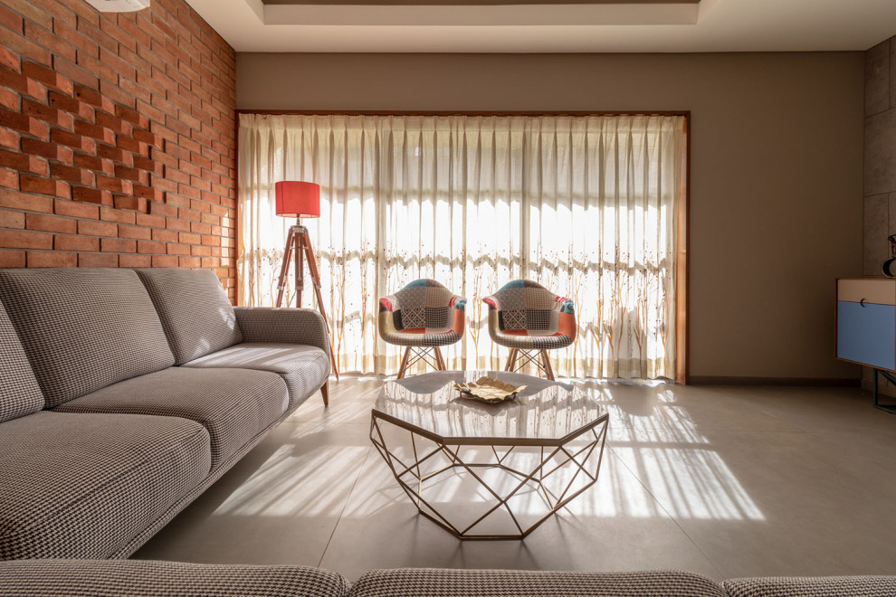 Contemporary living room in Ahmedabad.