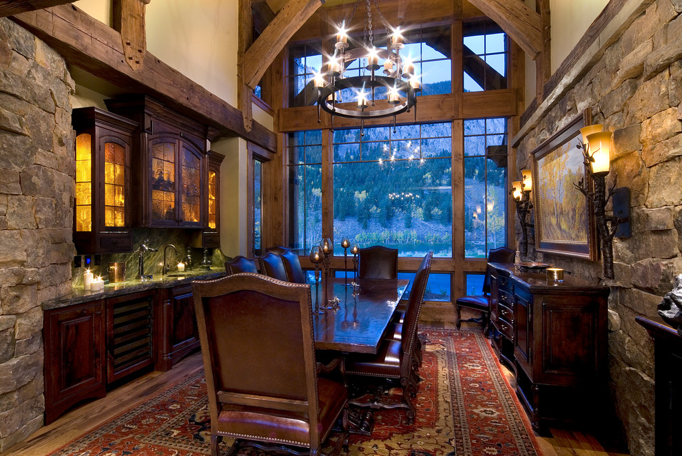 Inspiration for a country dining room in Denver.